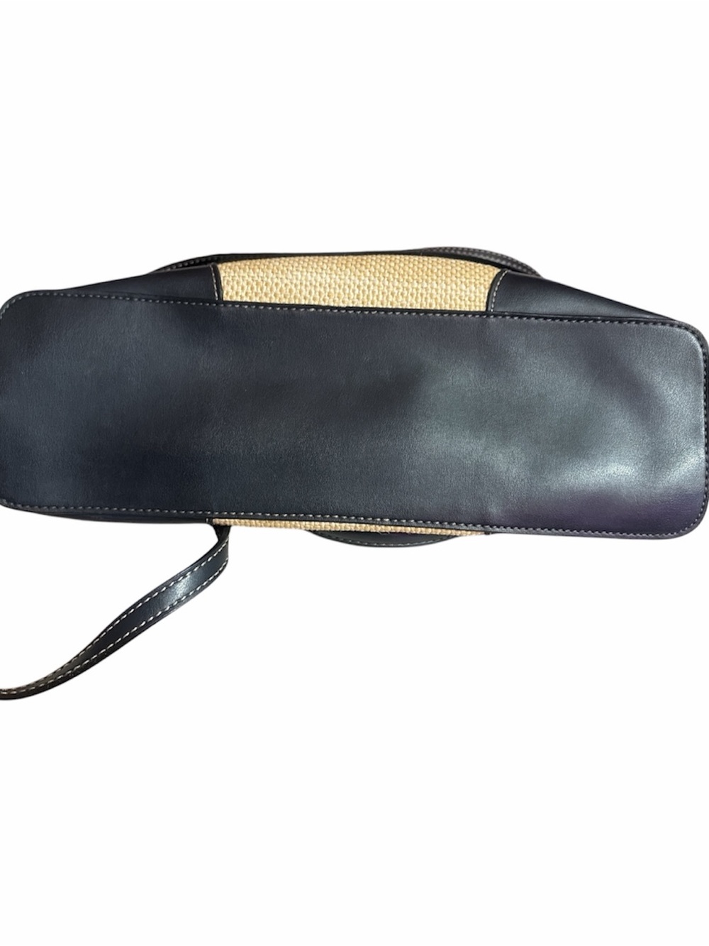 Etienne Aigner Straw and Black Leather Shoulder Bag - Picture 4 of 6
